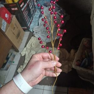 Elegant Faux Berry Stem - Pink and Gold